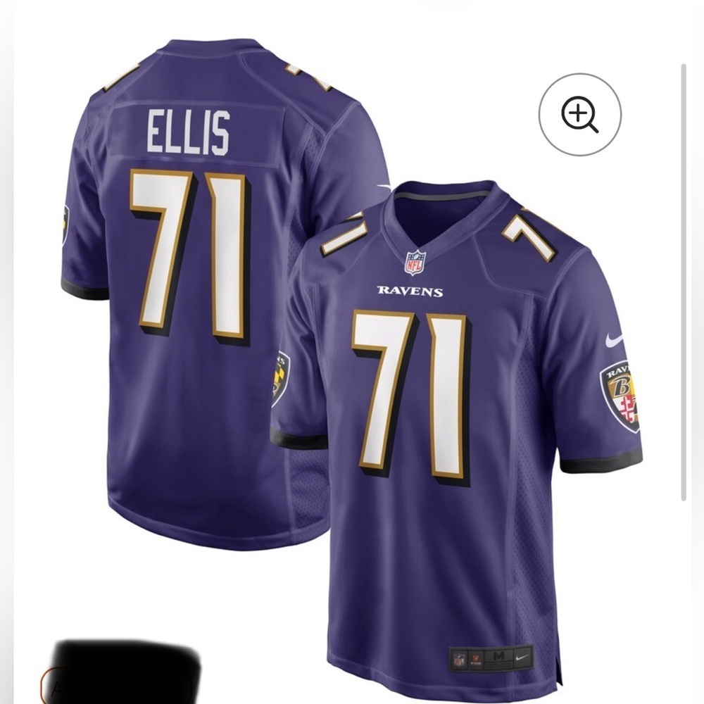 Men's Nike Justin Ellis‎ Purple Baltimore Ravens Game Player Jersey Men's Large